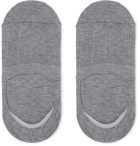 Corgi - Cable-Knit Cotton-Blend No-Show Socks - Gray
