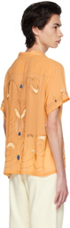 Bode Orange Beaded Shirt