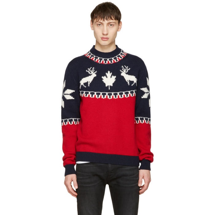 Photo: Dsquared2 Tricolor Reindeer Sweater
