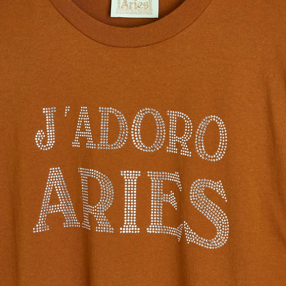 Aries Women's Baby Fit J'Adoro Diamante T-Shirt in Brown 