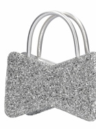 MACH & MACH Bow Shape Glitter Top Handle Bag