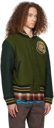 Billionaire Boys Club Green Astro Varsity Bomber Jacket