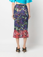 DRIES VAN NOTEN - Printed Stretch Mesh Skirt