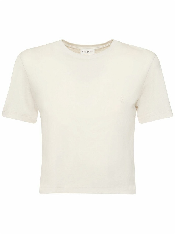 Photo: SAINT LAURENT - Slim Cotton Cropped T-shirt