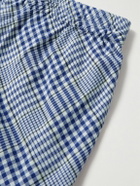 NOMA t.d. - Straight-Leg Checked Cotton Shorts - Blue