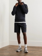 Stone Island - Straight-Leg Garment-Dyed Cotton-Jersey Drawstring Shorts - Blue