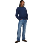 A.P.C. Navy Oversized Cable-Knit Sweater