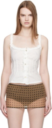 Fruity Booty White Broderie Tank Top