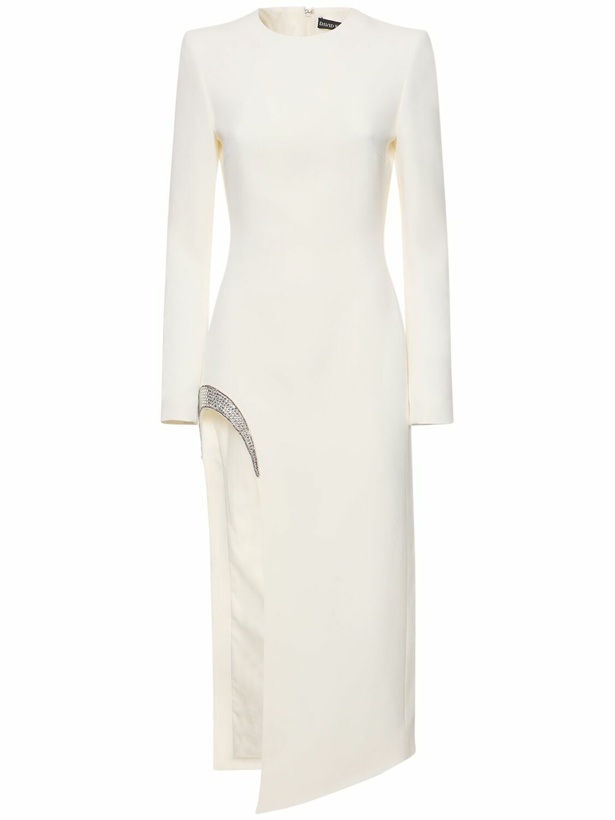 Photo: DAVID KOMA - Embellished Long-sleeve Cady Midi Dress
