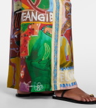 Alémais Mlak printed silk twill wide-leg pants