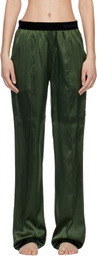 TOM FORD Khaki Stretch Silk Satin PJ Lounge Pants