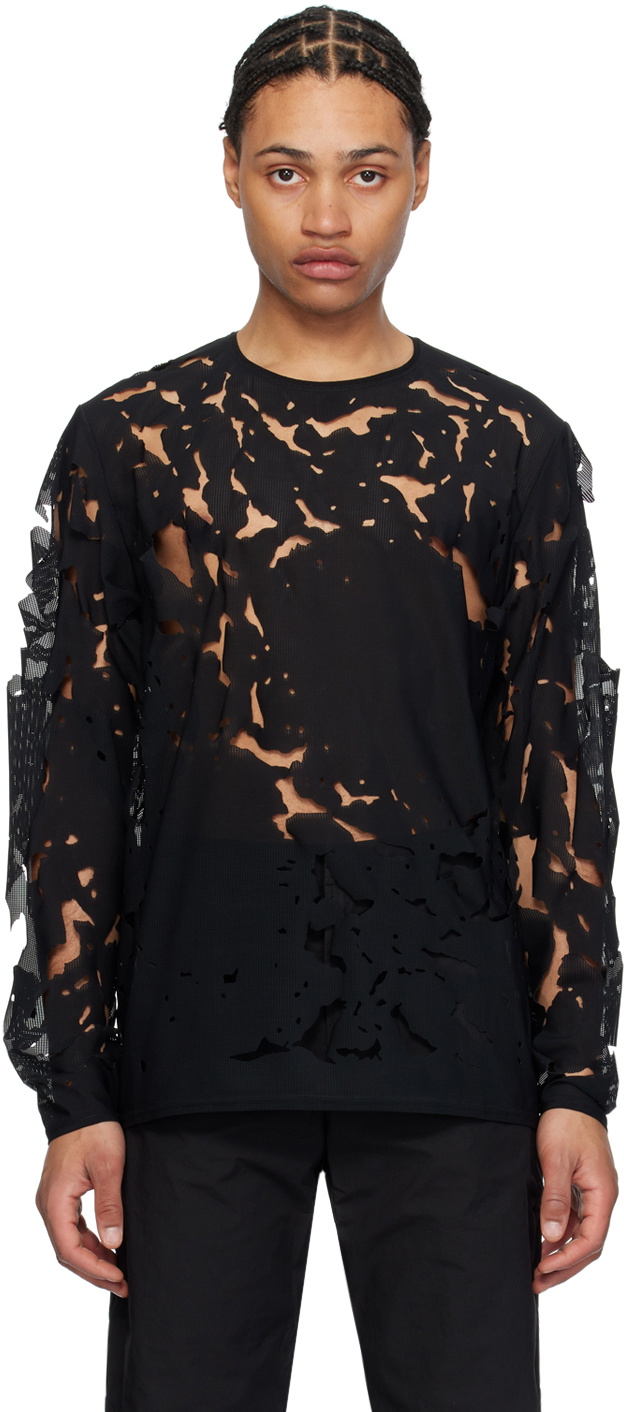 POST ARCHIVE FACTION (PAF) Black 6.0 Left Long Sleeve T-Shirt Post