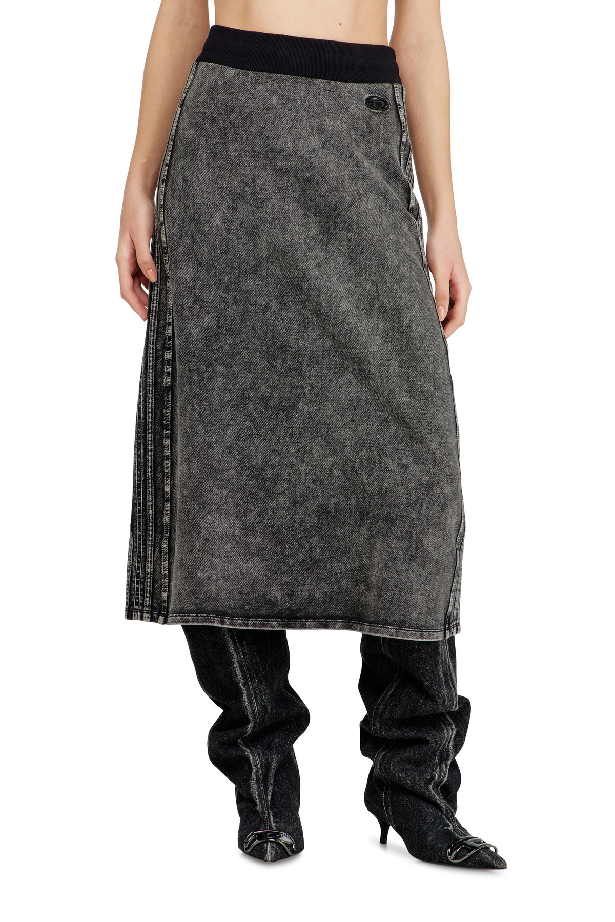 Diesel ディーゼル Black O-Venus Midi Skirt XS Diesel Black O-Venus Midi Skirt Diesel