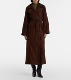 Nour Hammour Althea suede wrap coat