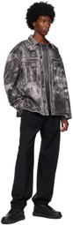 Alexander Wang Black & Gray Oversized Denim Jacket