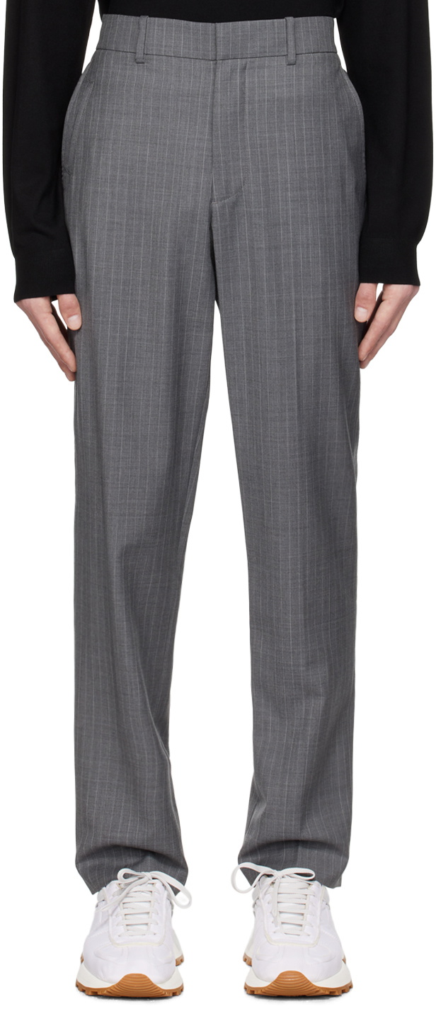 Helmut Lang Gray Striped Trousers Helmut Lang