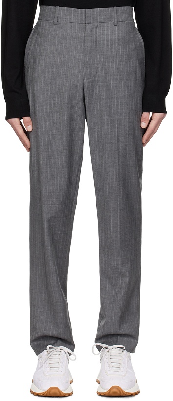 Photo: Helmut Lang Gray Striped Trousers