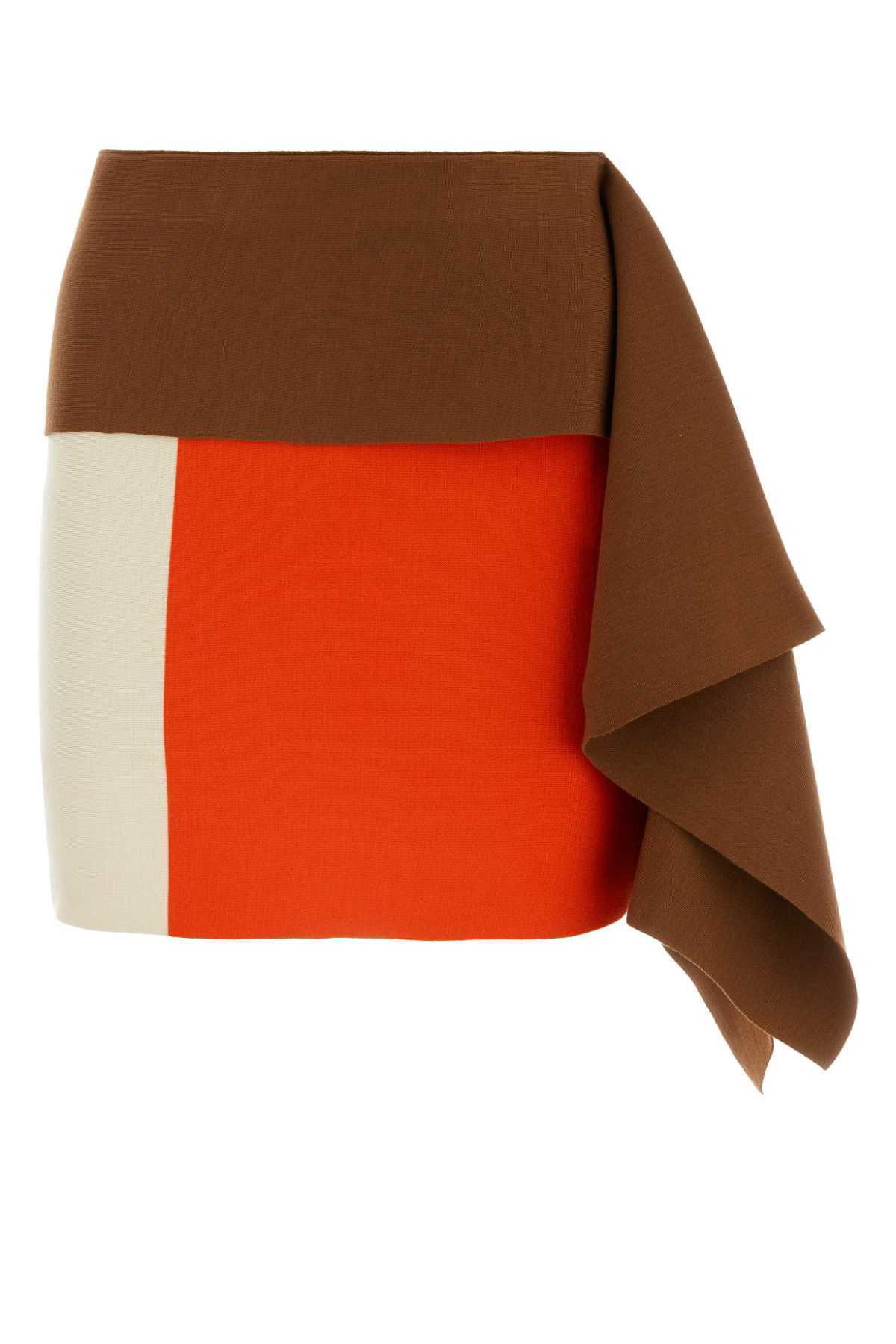 Fendi Asymmetric Draped Ribbed Skirt Fendi