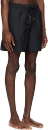 Versace Black Embroidered Swim Shorts