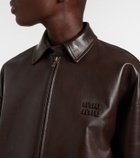 Miu Miu Logo leather jacket
