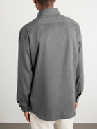 Brunello Cucinelli - Herringbone Cotton and Lyocell-Blend Shirt - Gray