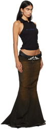 Mowalola Brown Mermaid Denim Maxi Skirt