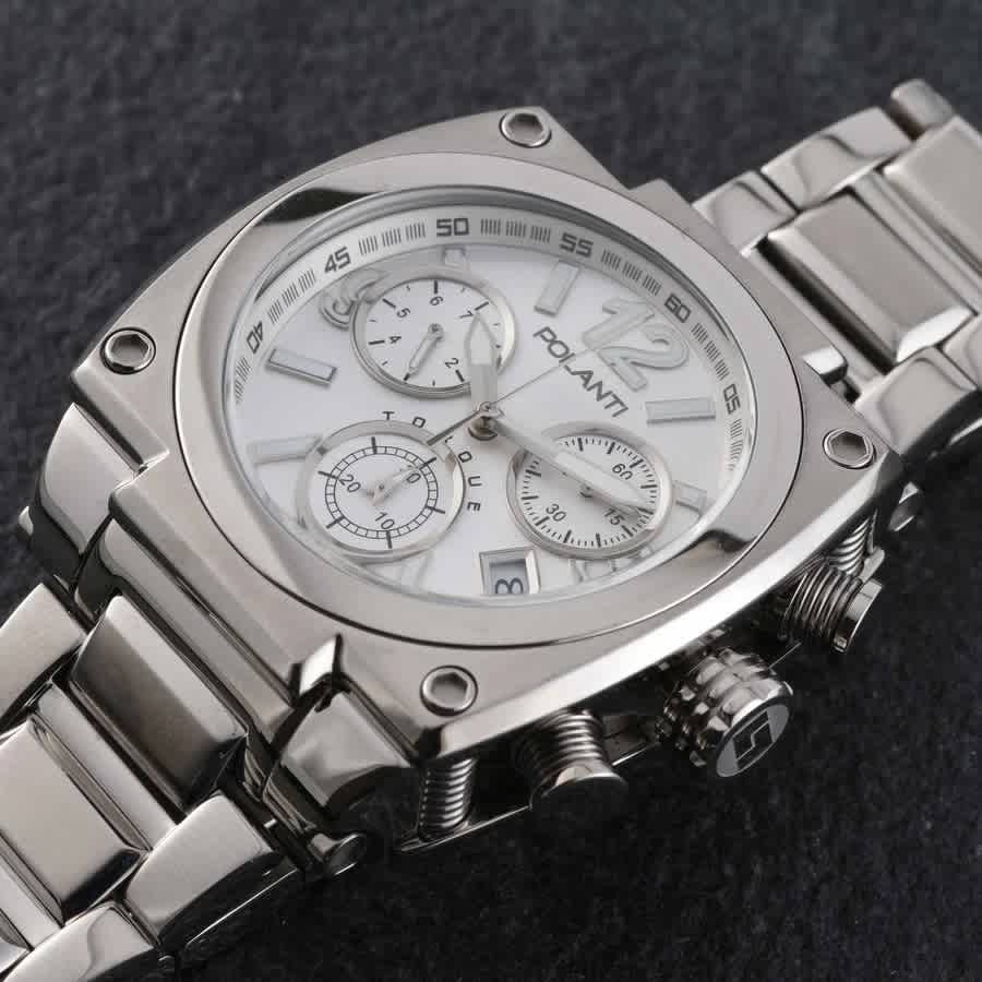 Polanti Torque Ii Chrono Chronograph White Dial Mens Watch PLT2003-SWT
