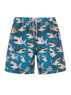 MC2 Saint Barth Man Mid-length Gustavia Swim-shorts With Shark Print | Ai Co-created Design By Rickdick - Powered By Red-eye