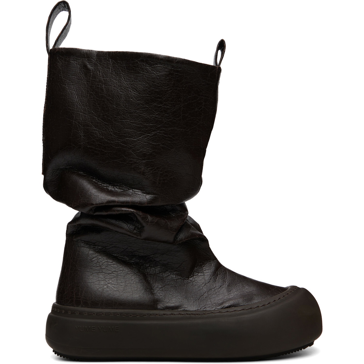 YUME YUME SSENSE Exclusive Brown Low Fisherman Chelsea Boots