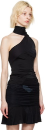 ALL-IN Black Scarf Top