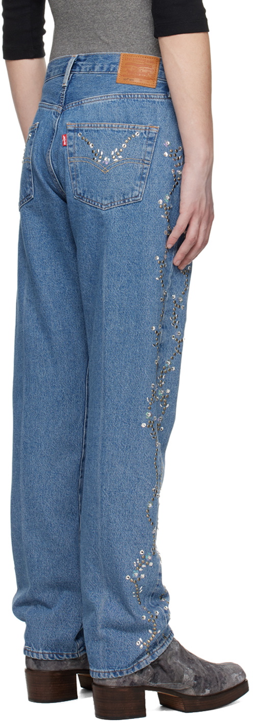 Anna Sui SSENSE Exclusive Blue Levis Edition 501 Jeans Anna Sui