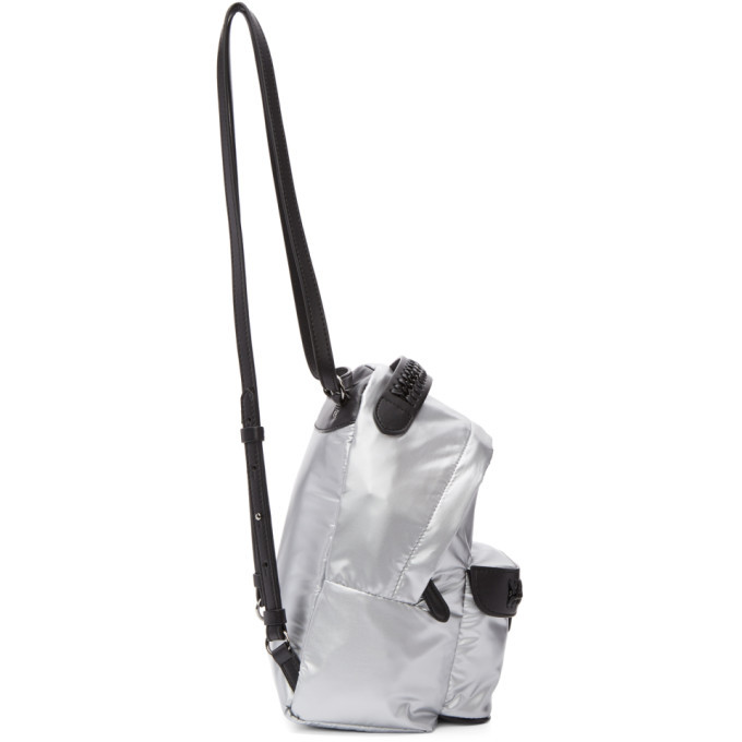 falabella mini backpack white Stella McCartney enhanced with silver accents and features a convenient external pocket for quick access to essentials. Backpack Stella McCartney White in
