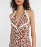 Rixo Sabrina floral halterneck midi dress