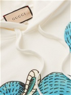 GUCCI - Printed Cotton-Jersey Hoodie - White