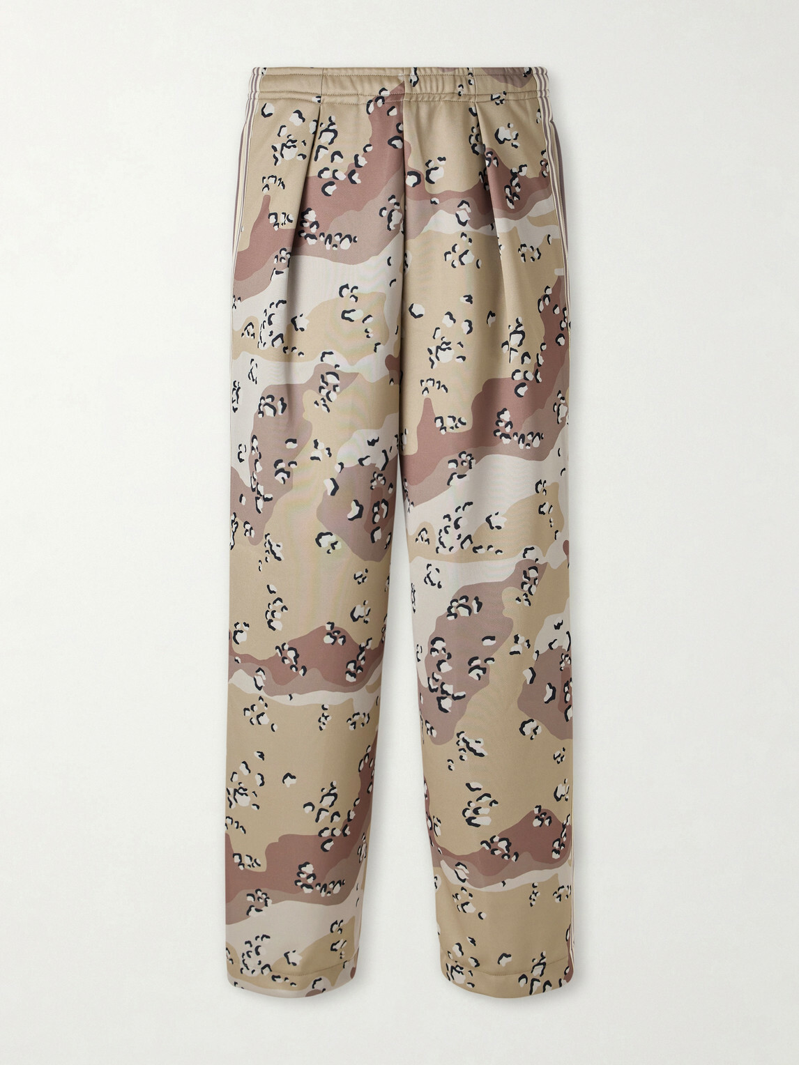 KAPITAL - Straight-Leg Pleated Printed Tech-Jersey Track Pants - Neutrals
