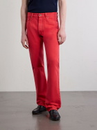 Versace - Straight-Leg Logo-Appliquéd Jeans - Red