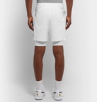 Nike Tennis - NikeCourt Ace 2-in-1 Dri-FIT Seersucker and Stretch-Jersey Shorts - White