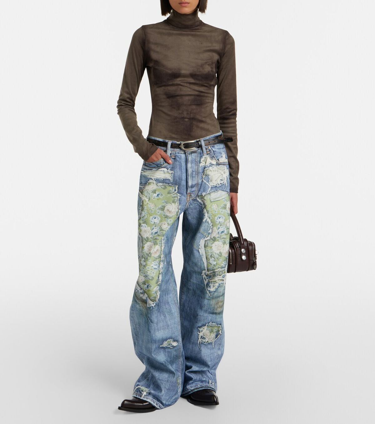 Acne Studios Printed wide-leg jeans