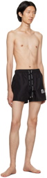 Balmain Black Printed Swim Shorts