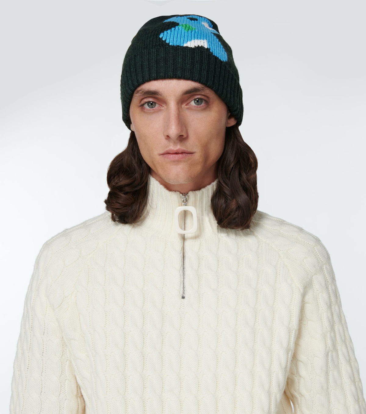 JW Anderson logo-patch bunny-motif Beanie - Brown