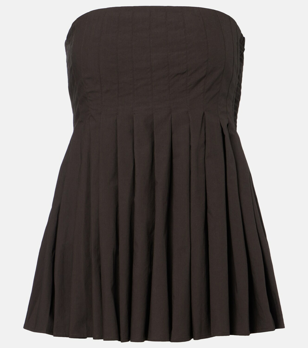 Proenza Schouler White Label Avine pleated peplum cotton top