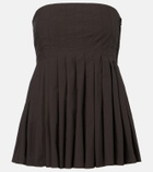 Proenza Schouler White Label Avine pleated peplum cotton top