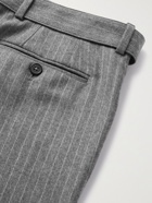 OFFICINE GÉNÉRALE - Pierre Tapered Pleated Pinstriped Wool-Flannel Suit Trousers - Gray