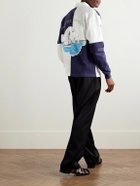 BODE - Grandfather Appliquéd Printed Cotton Polo Shirt - Blue