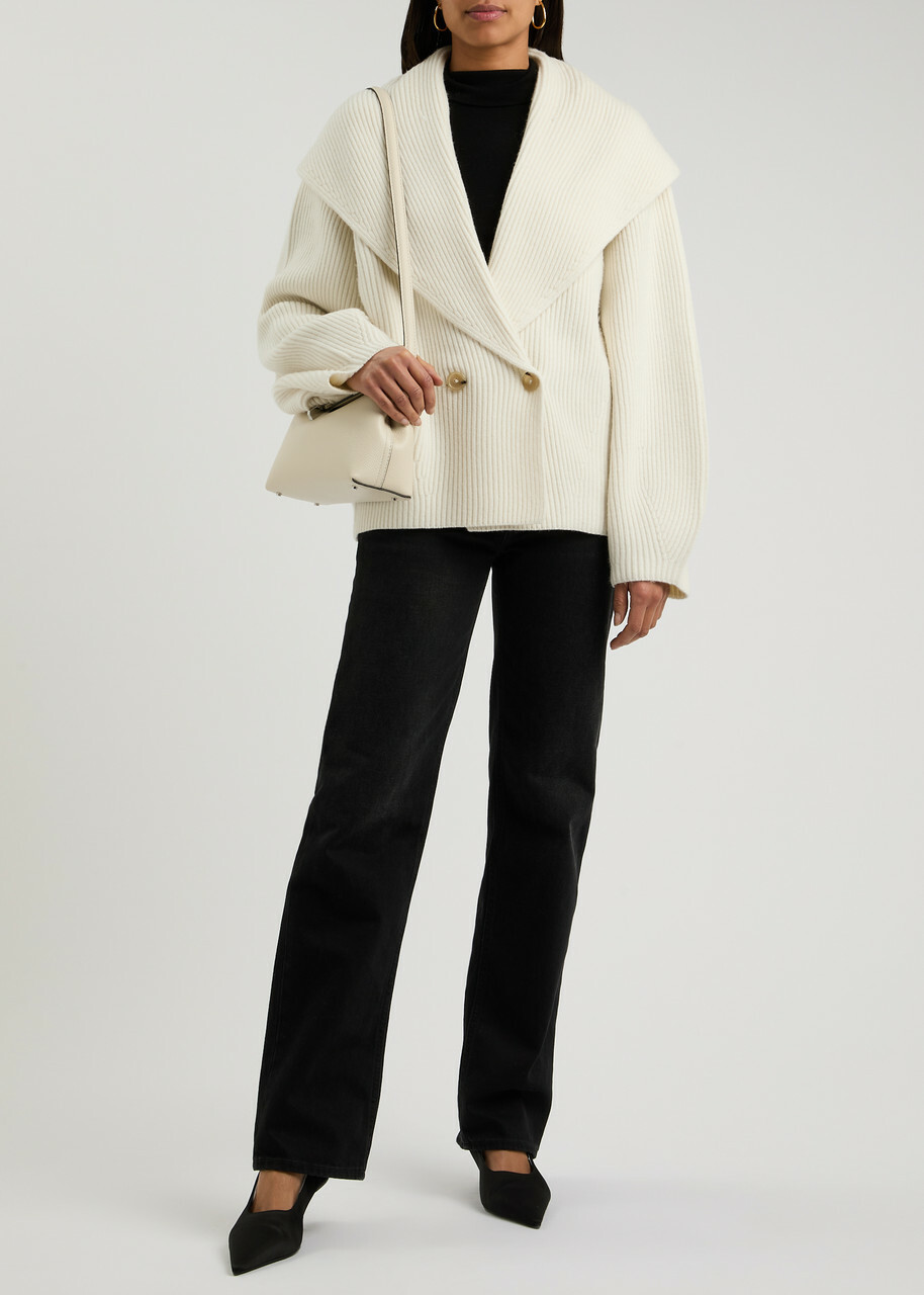 Toteme Double-breasted Wool-blend Cardigan Cream