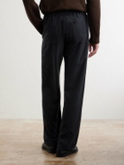 Saman Amel - Straight-Leg Silk Trousers - Black