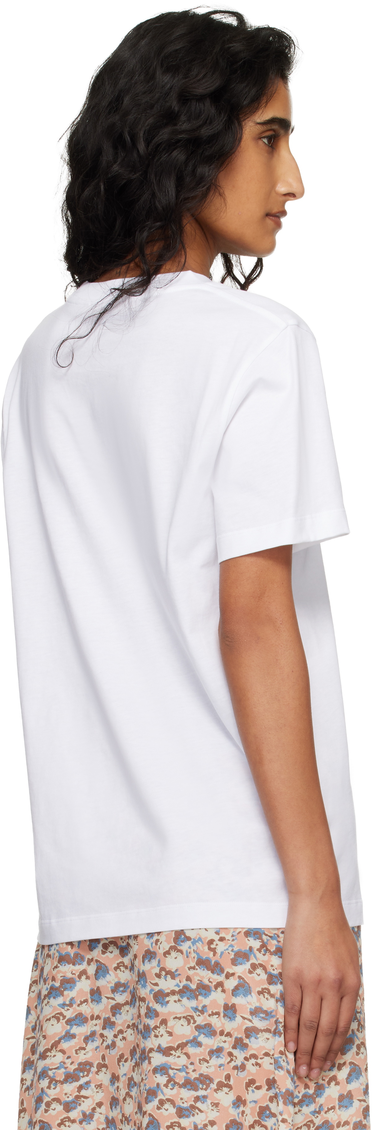 Marni White Cotton Flocked Marni Logo T-shirt