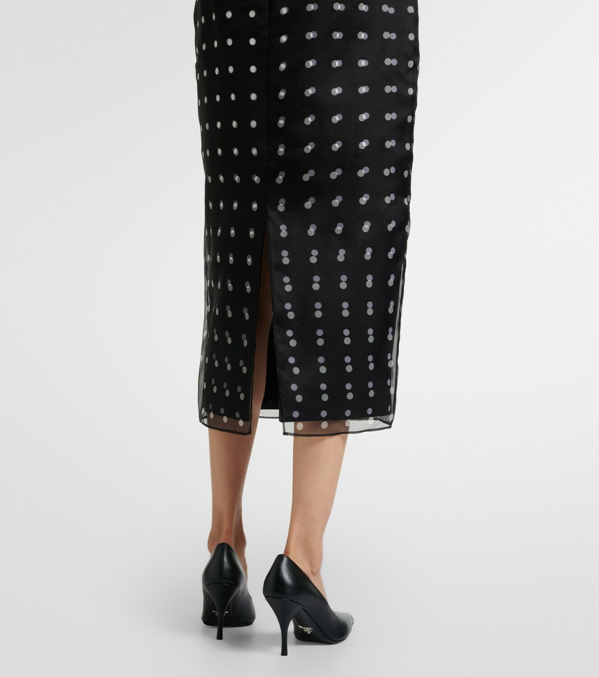 Emilia Wickstead Bethan polka-dot silk taffeta pencil skirt