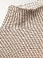 Loro Piana - Ribbed Virgin Wool Mock-Neck Sweater - Neutrals