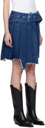 Off-White Blue Pleated Denim Miniskirt